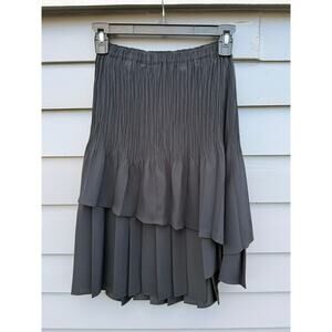 BABETTE Pleated Tiered Black Mini Skirt Extra Small XS